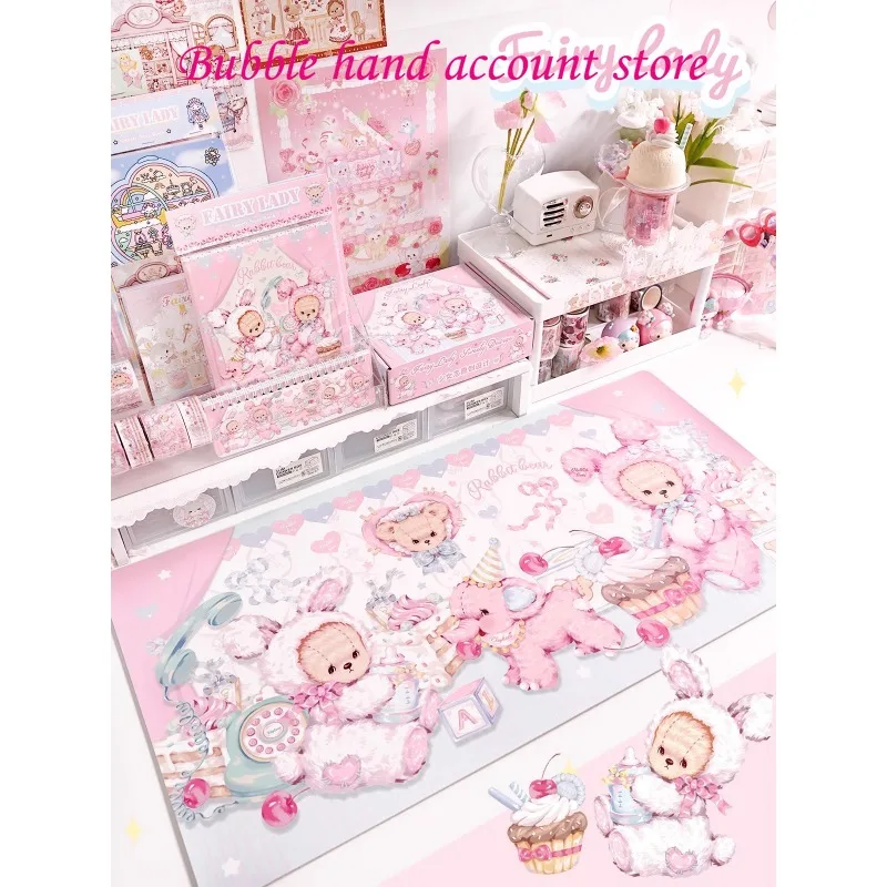 Fairy Tale Original Table Mat Learning Writing Pad PU Waterproof Tablecloth Cute Student Tape Stickers Decorative Stationery