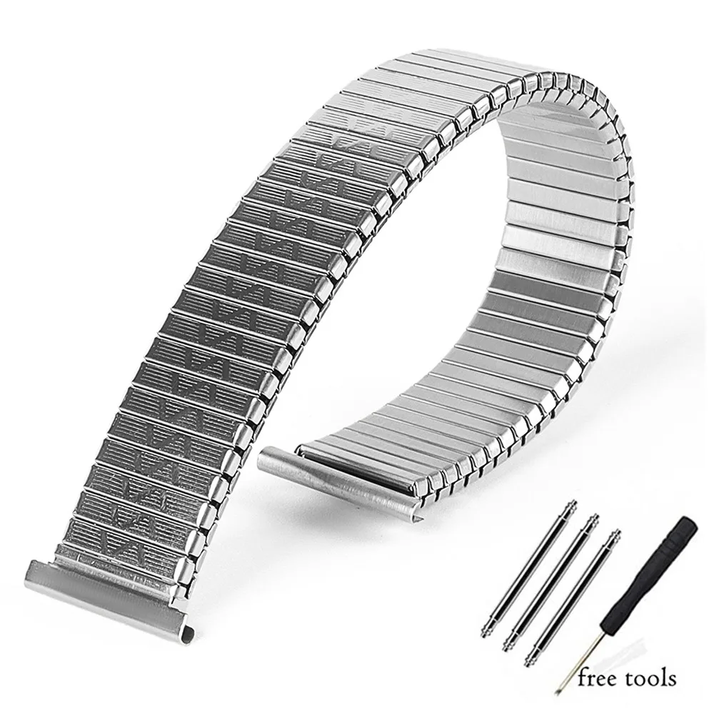 Metal Elastic Watch Band 18mm 20mm Stainless Steel Watch Strap Universal Replacement Wristband Men Women Bracelet Accessories