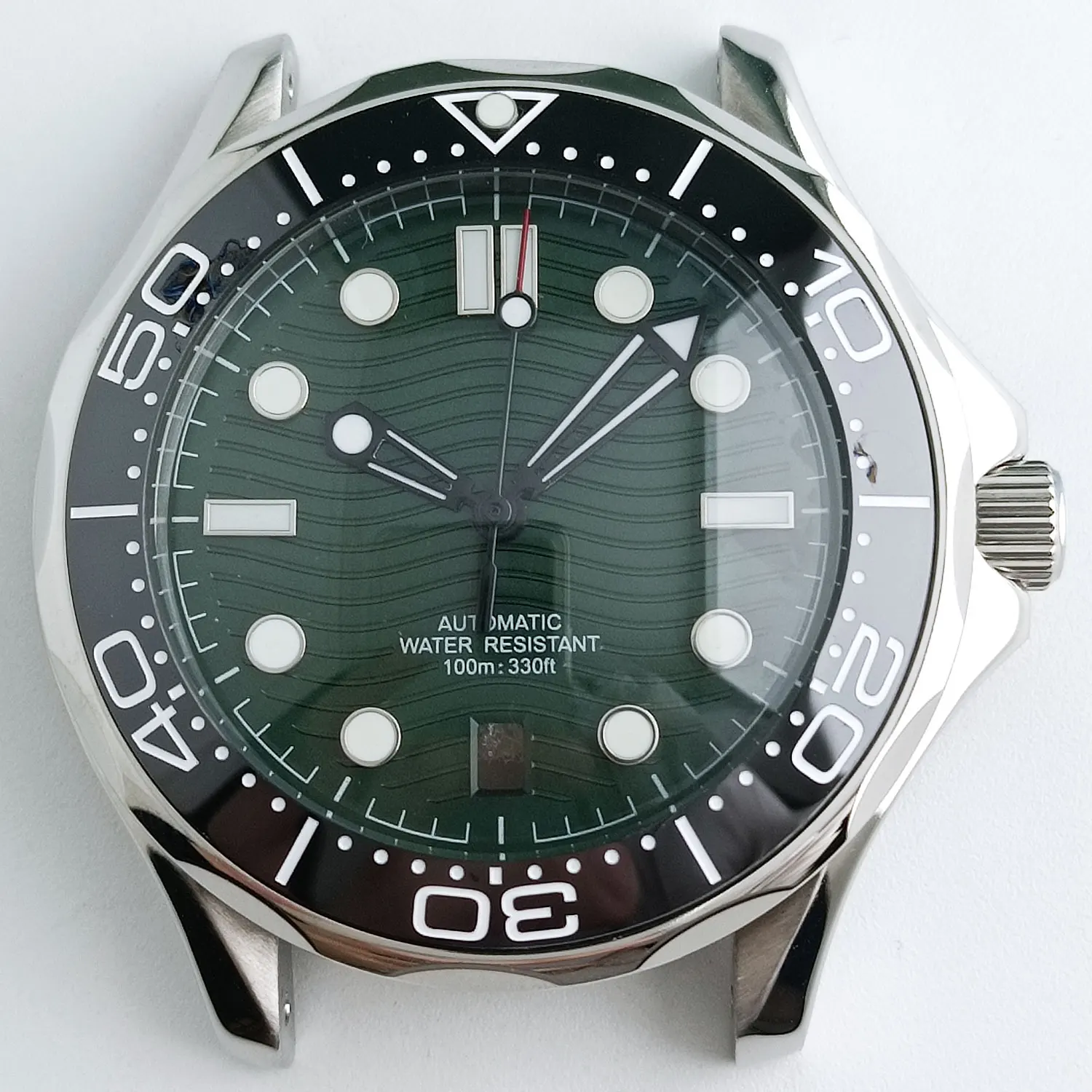 42mm Diving Watch Case Stainless Steel Case for NH35 Automatic Movement Sapphire Crystal Waterproof Transparent Back