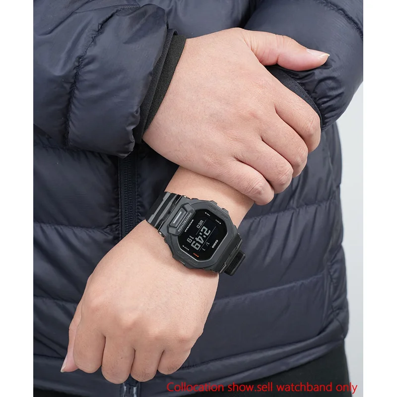 New For Casio Small Square GBD-200SM GBD-200 Cat Rubber Silicone Watch Strap Men\'s Watchband waterproof Black gray mans bracelet