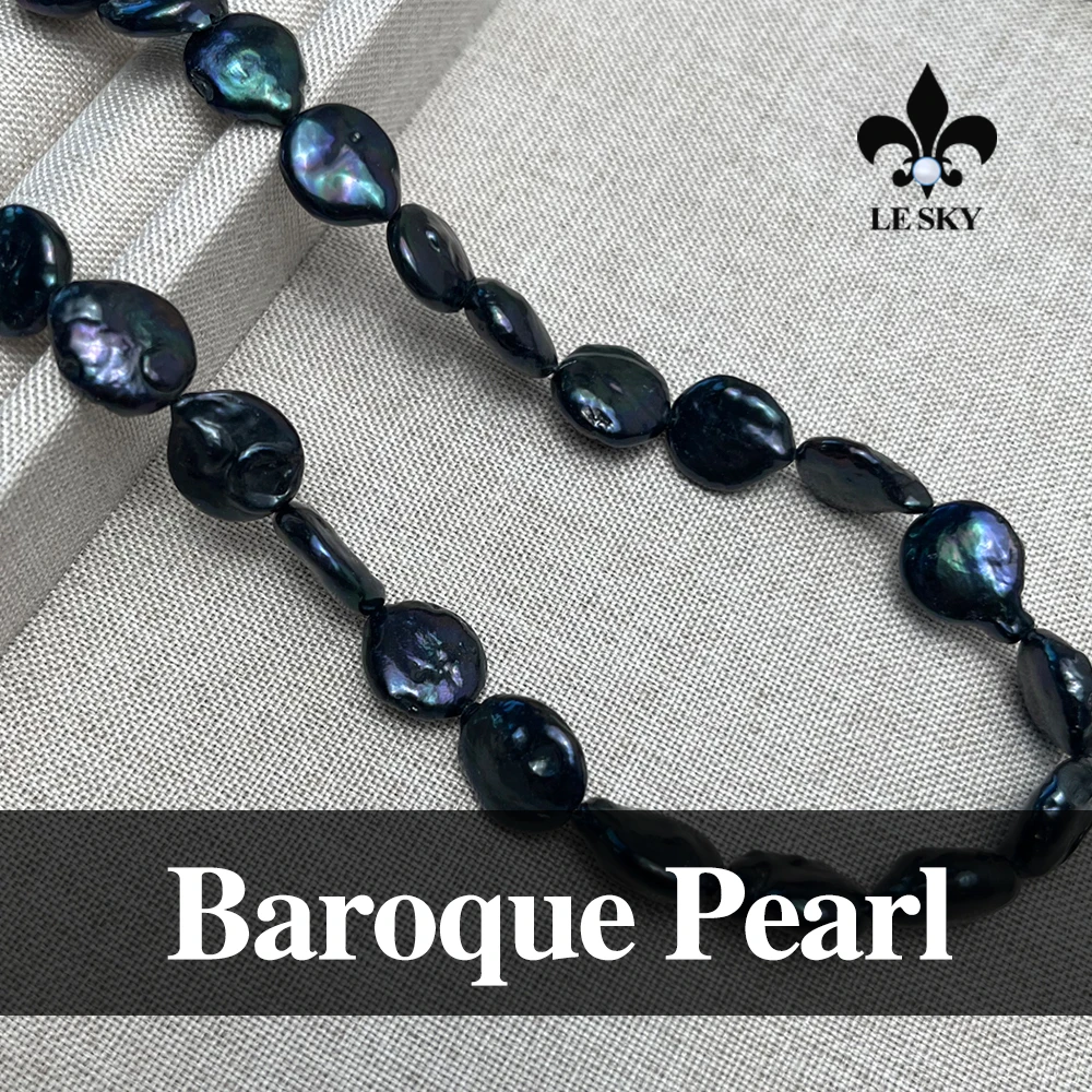 

10-11mm Black Baroque Pearl Beads Irregural Natural Freshwater Pearl Loose Spacer Beaded for Women Making DIY Necklace Bracelets
