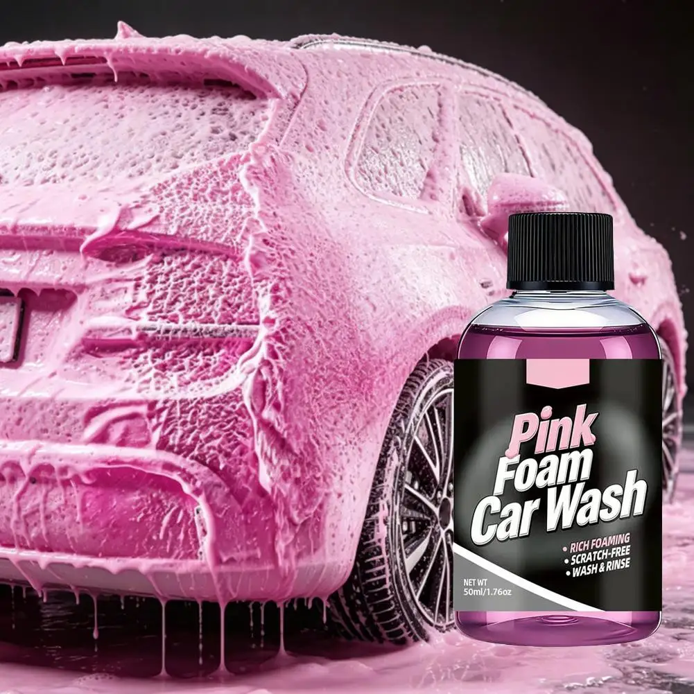 Snow Foam Car Wash Soap Pink Multicolor No Scrub Rich Foam for Foam Cannon Gun Bucket Truck Auto Exterior Care view 3