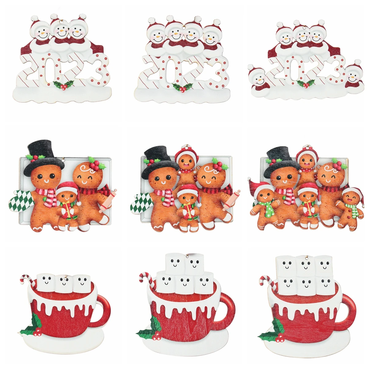 2023 Christmas Family Pendant Christmas Decorations for Home Navidad Christmas Tree Hanging Ornament Xmas Gift New Year 2024
