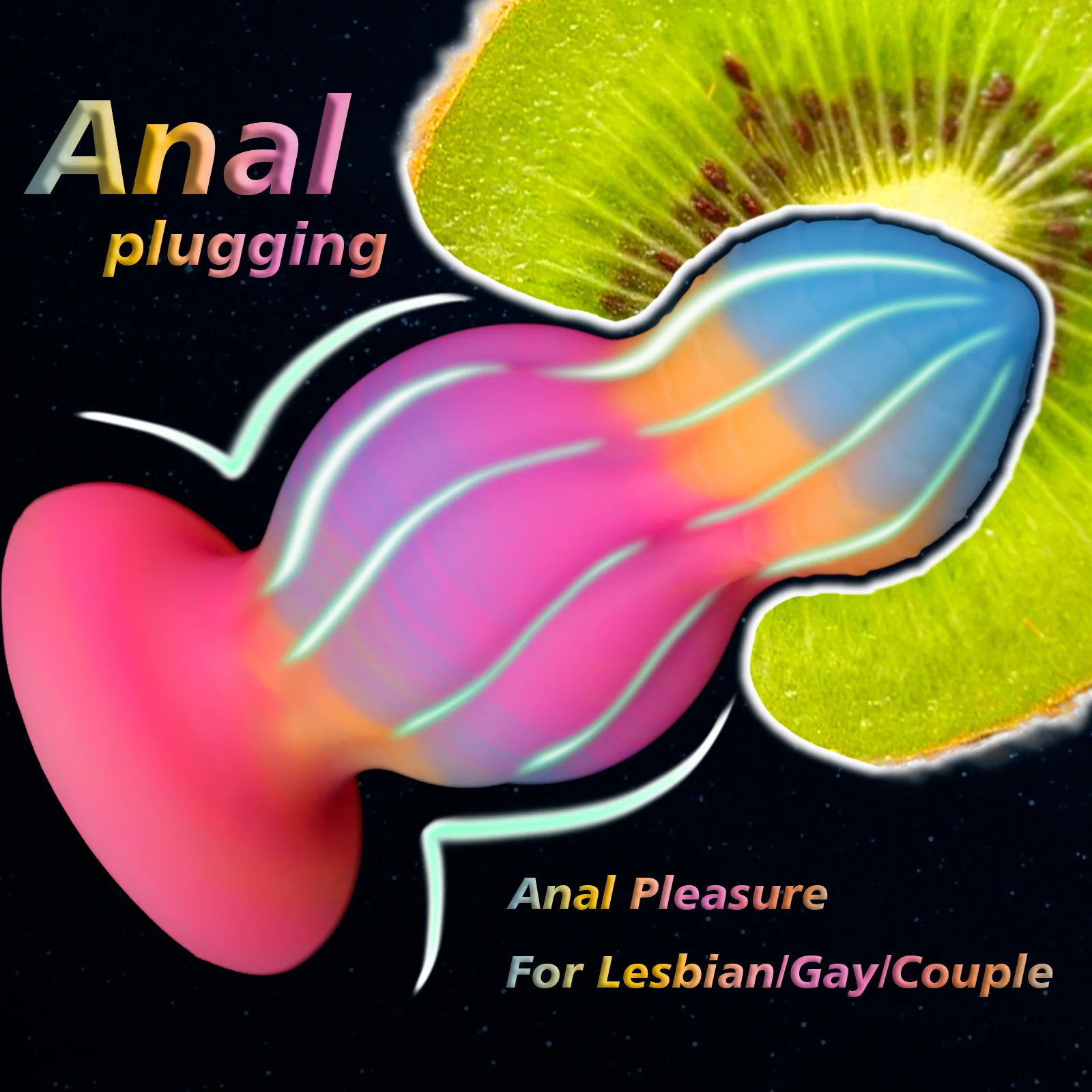 مضيئة اللون القرع المكونات الشرج تدليك الاستمناء للرجال/النساء الشرج التوسع BDSM قضبان اصطناعية كبيرة الكبار اللعب الجنسية بعقب المكونات