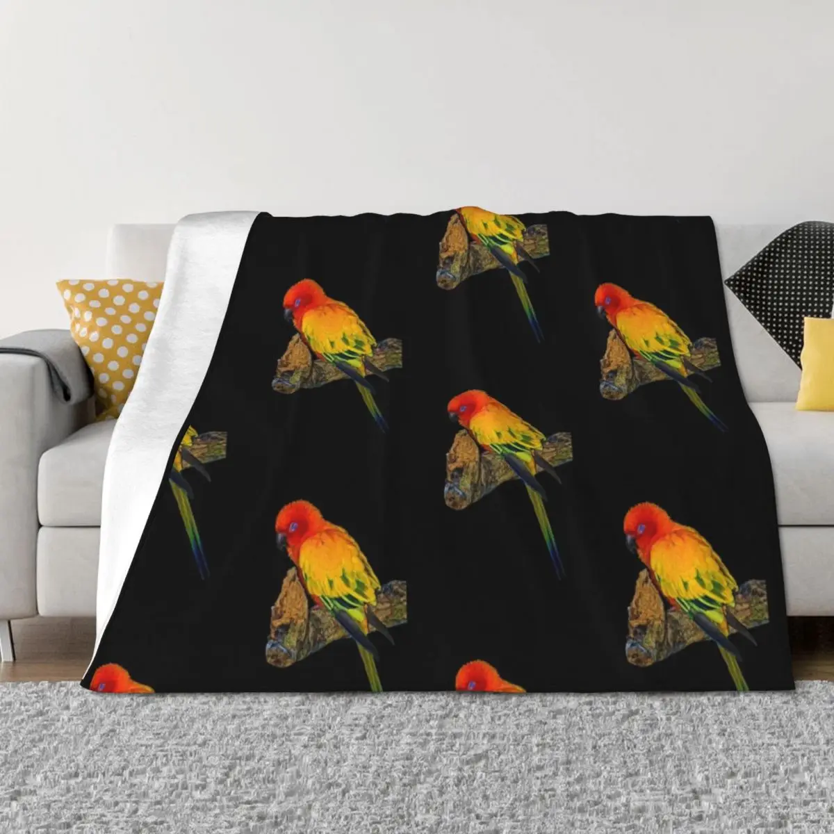 

Sleepy Sun Conure Throw Blanket Summer Beddings Retros anime Moving Blankets