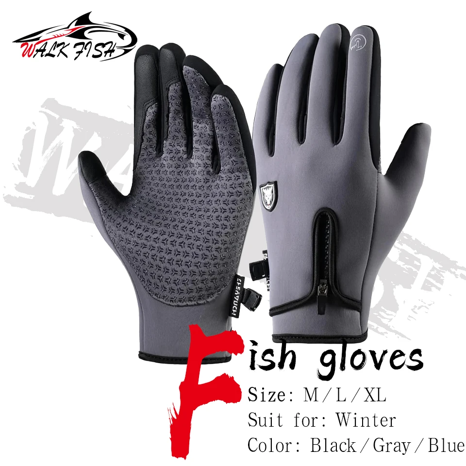 WALK FISH Winter Fishing Gloves Workout Glove Cold Weather Snow Driving Glove Touch Screen Water Repellent & Windproof Men Women