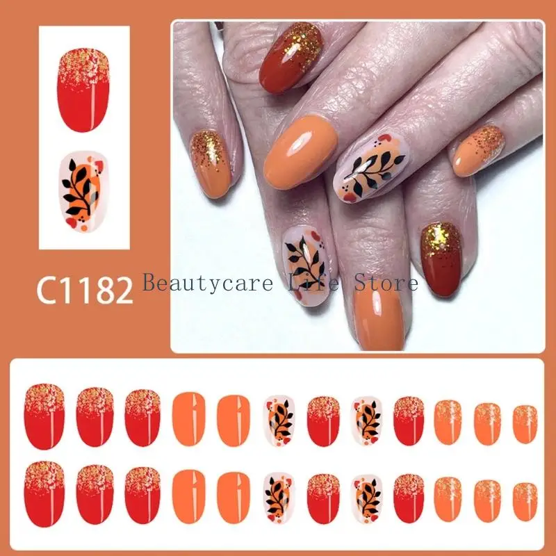 652C Artificial Unghia 24pcs Orghi artificiali Short Oval Press punte