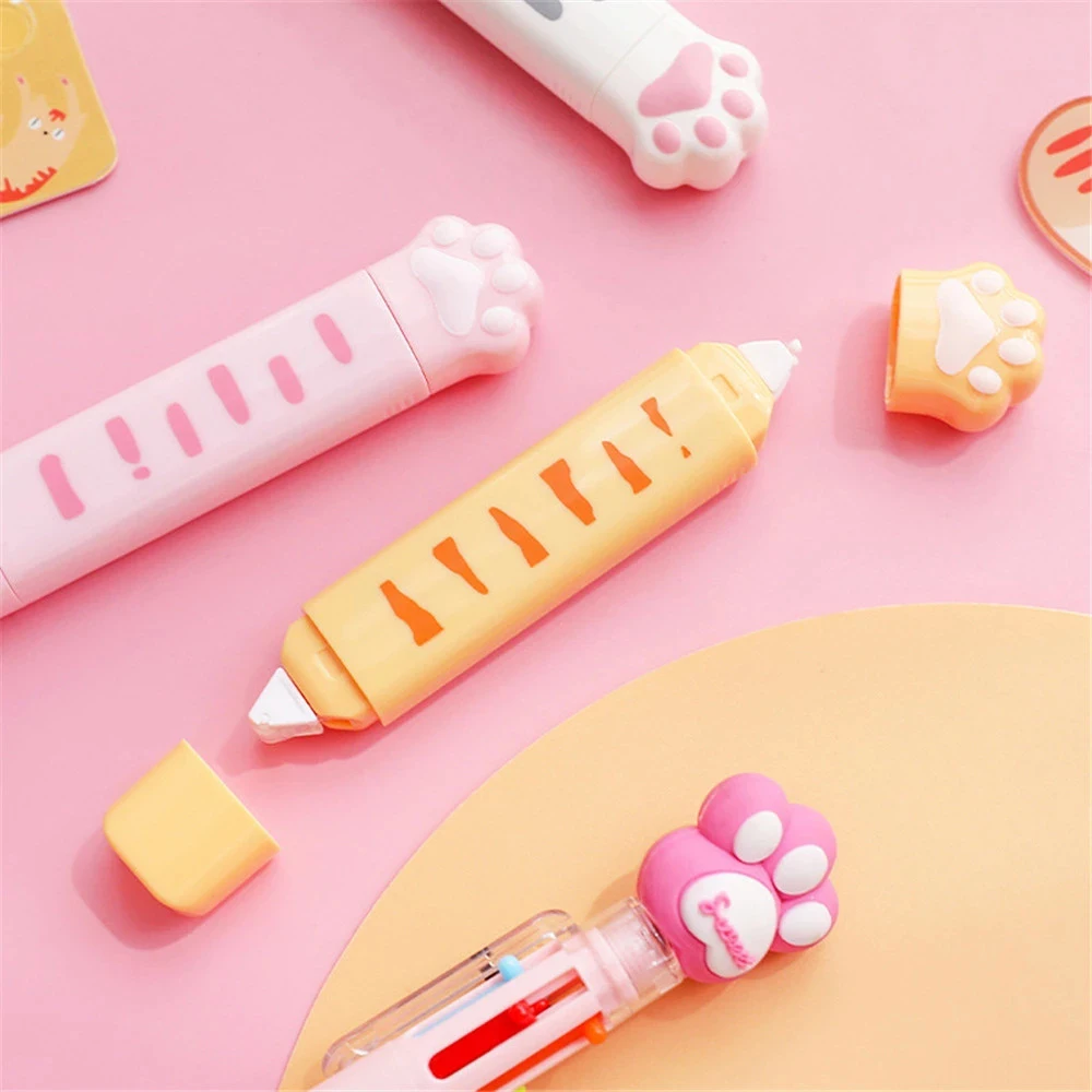 Cute Cat Paw Roller Glue Correction Tape Stationery Corrector Student Altered Tapes Kawaii School Office Supplies