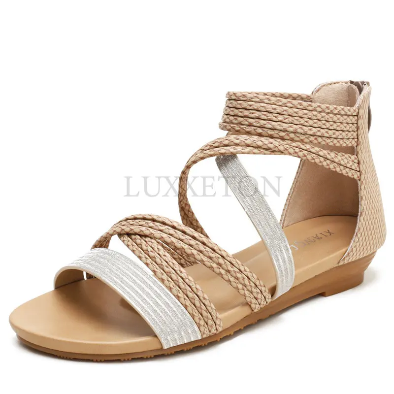 Heels Comfort Shoes for Women Soft Closed Toe Sandals Summer Suit Female Beige Buckle Strap Retro Girls New Low Black