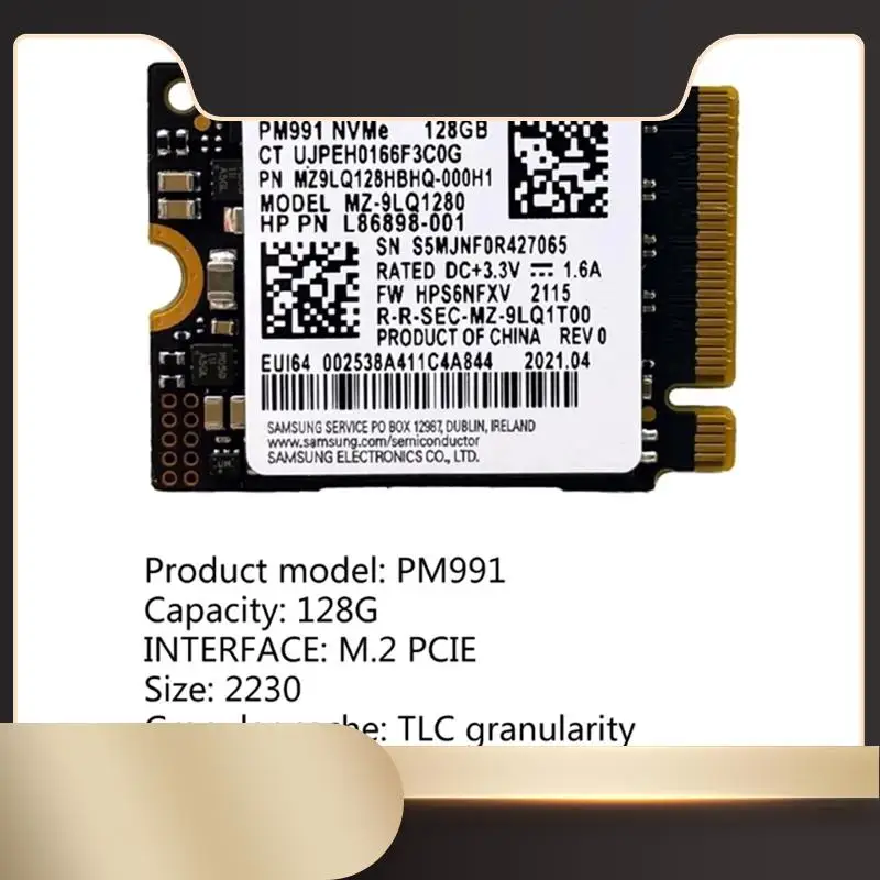 

PM991 128G 2230 PCIE3.0 NVME SSD высокоскоростная передача данных для ноутбуков, планшетов, хранения карт жесткого диска, простая установка-N36R