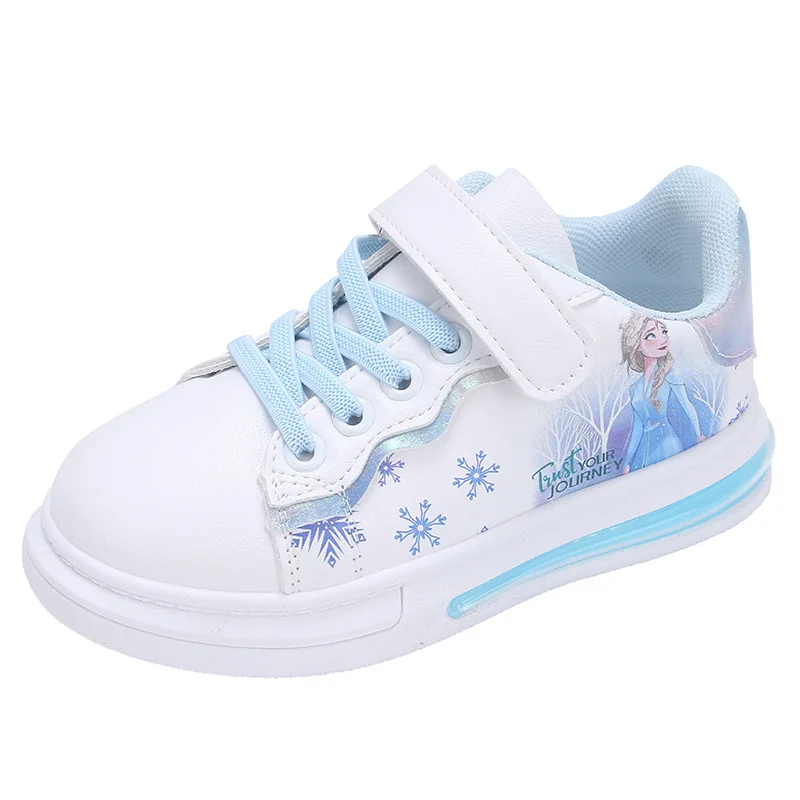 Disney Kids Girls Shoes 2024 Summer Children Sneakers Girls Elsa Frozen Princess Casual Sport Shoes Student Shoes Teen Shoes