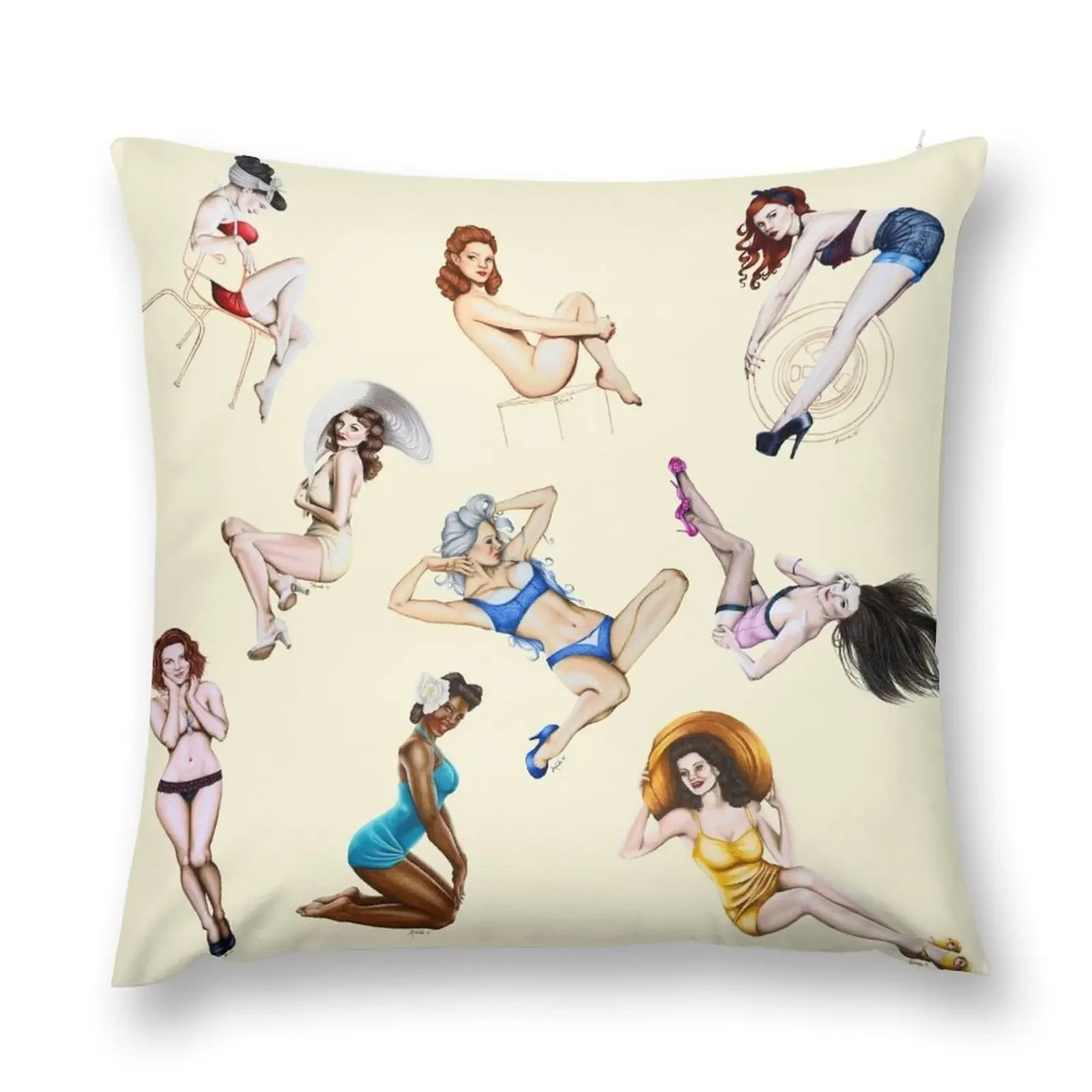 Pin-Ups Throw Pillow Pillow Covers Decorative Decorative Pillow Covers For Sofa Sofa Covers For Living Room