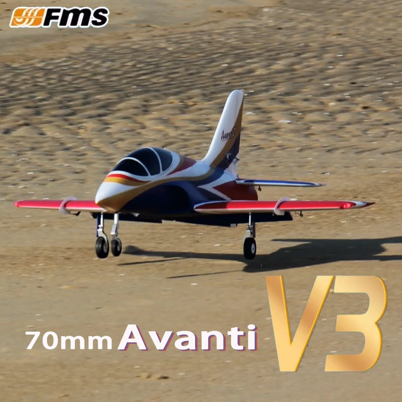 

Fms 70 мм Avanti V3 RC Электрический самолет Тренажер с фиксированным крылом Пульт дистанционного управления Игрушки для взрослых и детей Версия PNP
