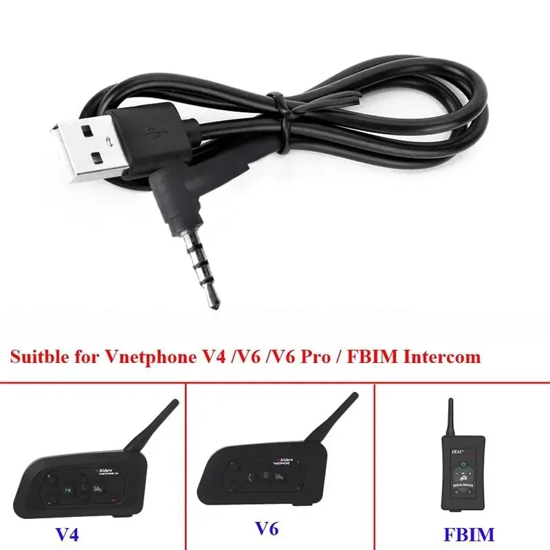 EJEAS V6 PRO 3.5mm Jack Fast Charging Cable for Vnetphone V6/V4 PRO FBIM Motorcycle Helmet Intercom Headset Accessories image 3