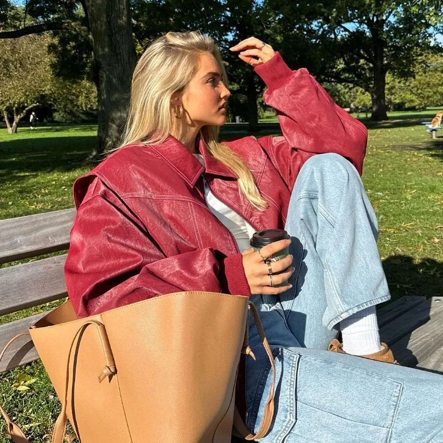 2025 Autumn And Winter New Women's Fashion Loose American Style Jacket Coat M6285