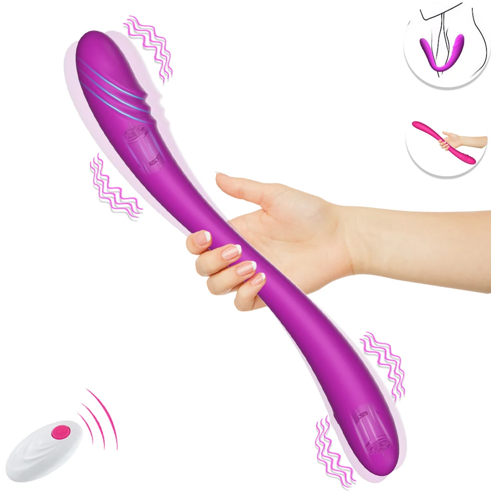 14.6 Inch Super Long Dildos and vibrators RC double ended penetration women lesbian Clitoris G spotstimulator sex toy for couple