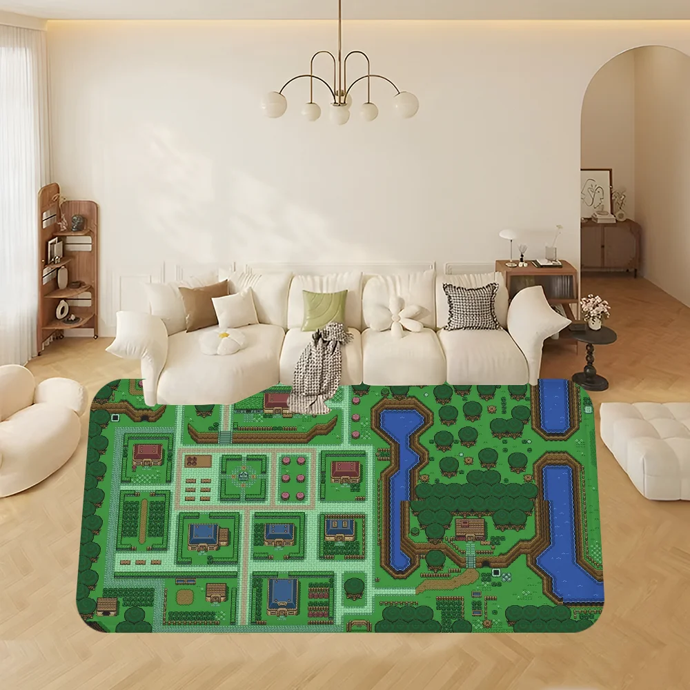 Zelda map Floor Mat Bathroom Mat Kids Room Bedroom Decoration Balcony Anti-Slip Doormat Living Room Welcome Rug