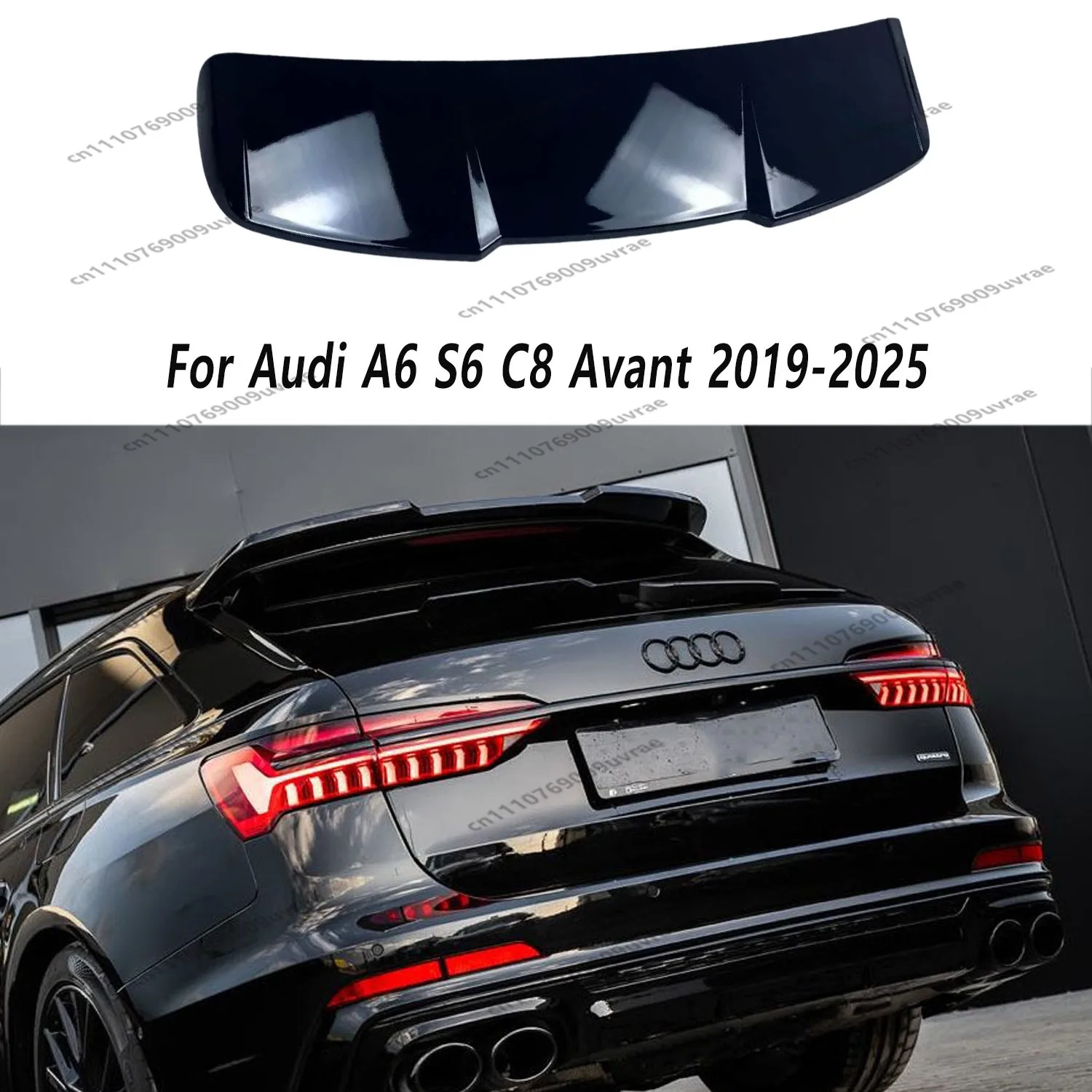 

Gloss Black Rear Roof Spoiler Caps For AUDI S6 A6 C8 TSI TDI S-line Avant 2019-2025 Car Rear Top Tail Wing Bodykits Tuning