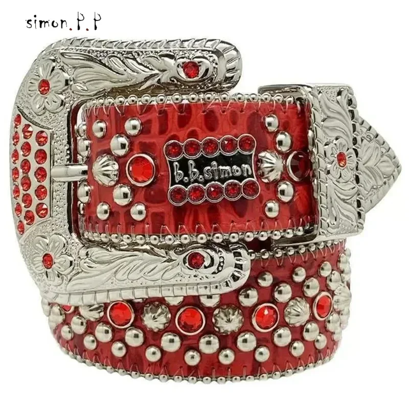 Designer Belt Bb Simon Belts for Men Women Shiny Diamond Belt The Trojan Red Jet AB Cintura Uomo