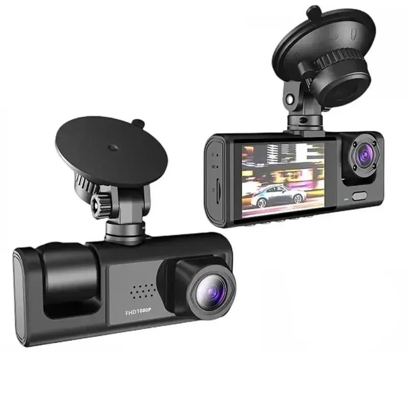 

3Channel Car DVR HD 1080P 3-Lens Inside Vehicle Dash CamThree Way Cam-era DVRs Recorder Video Registrator Dashcam Camcorder