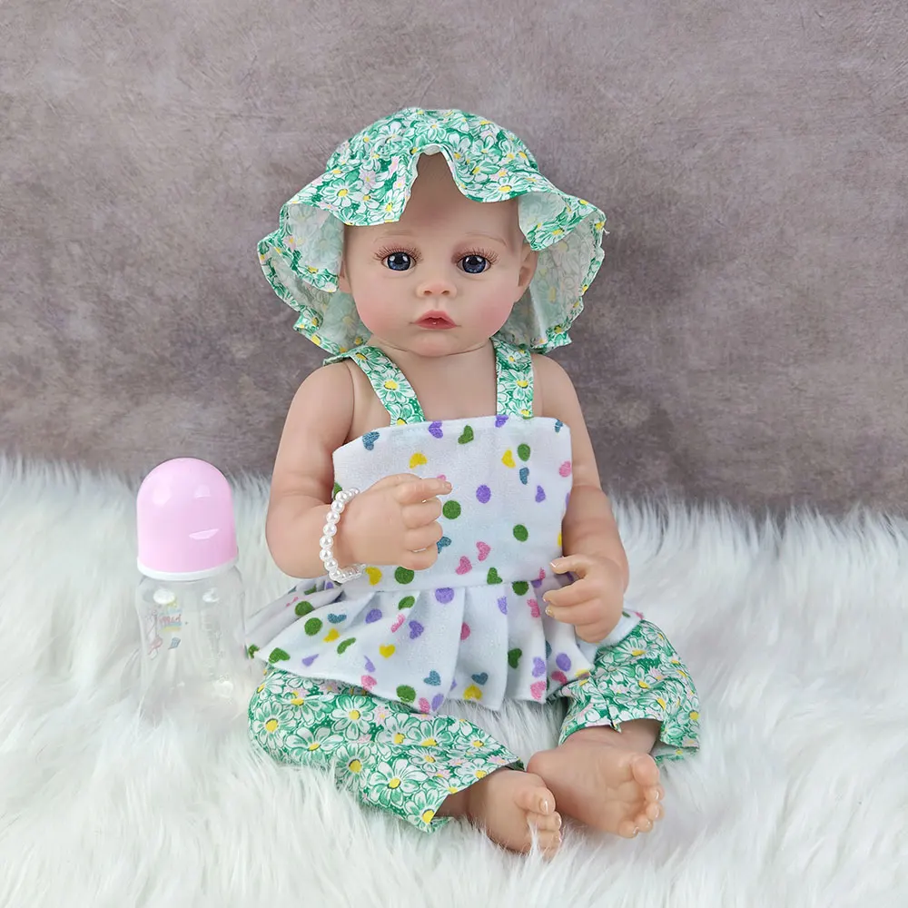 

46CM 18inch Soft Full Body Vinyl Reborn Girl Doll Betty Newborn Baby Hand-painted Hair Simulation Toy Gifts for Children