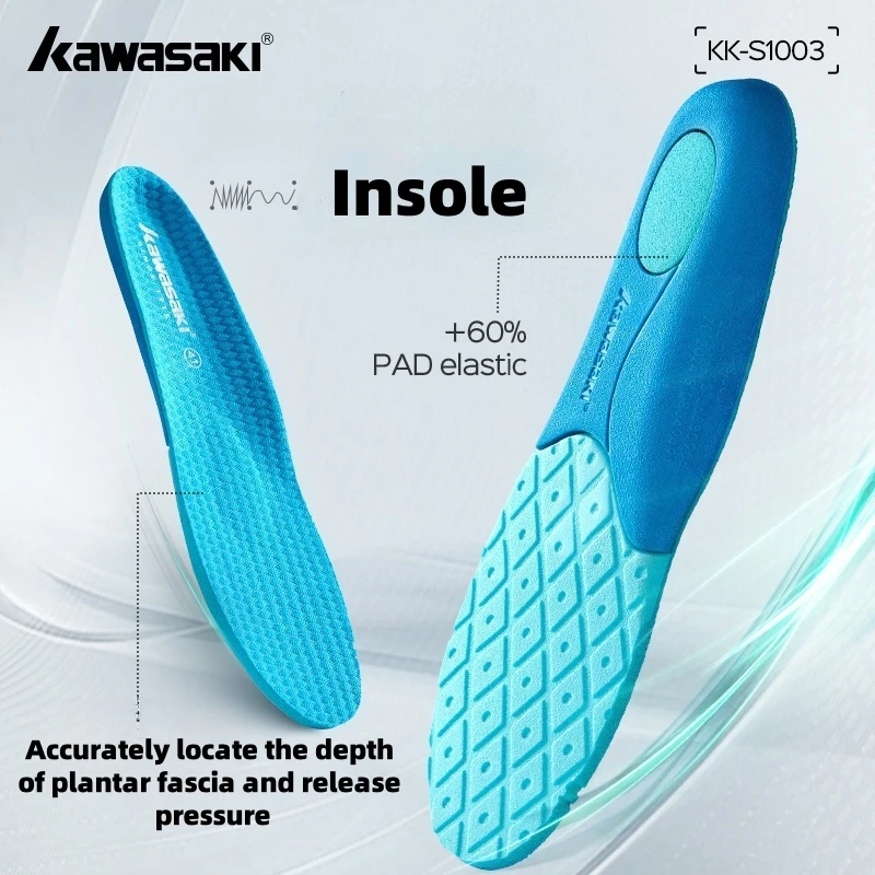 

Kawasaki спортивные стельки для обуви KK-S1003 дышащие, высокоэластичные, амортизирующие для бега, женские и мужские стельки для обуви, подушечки для кроссовок