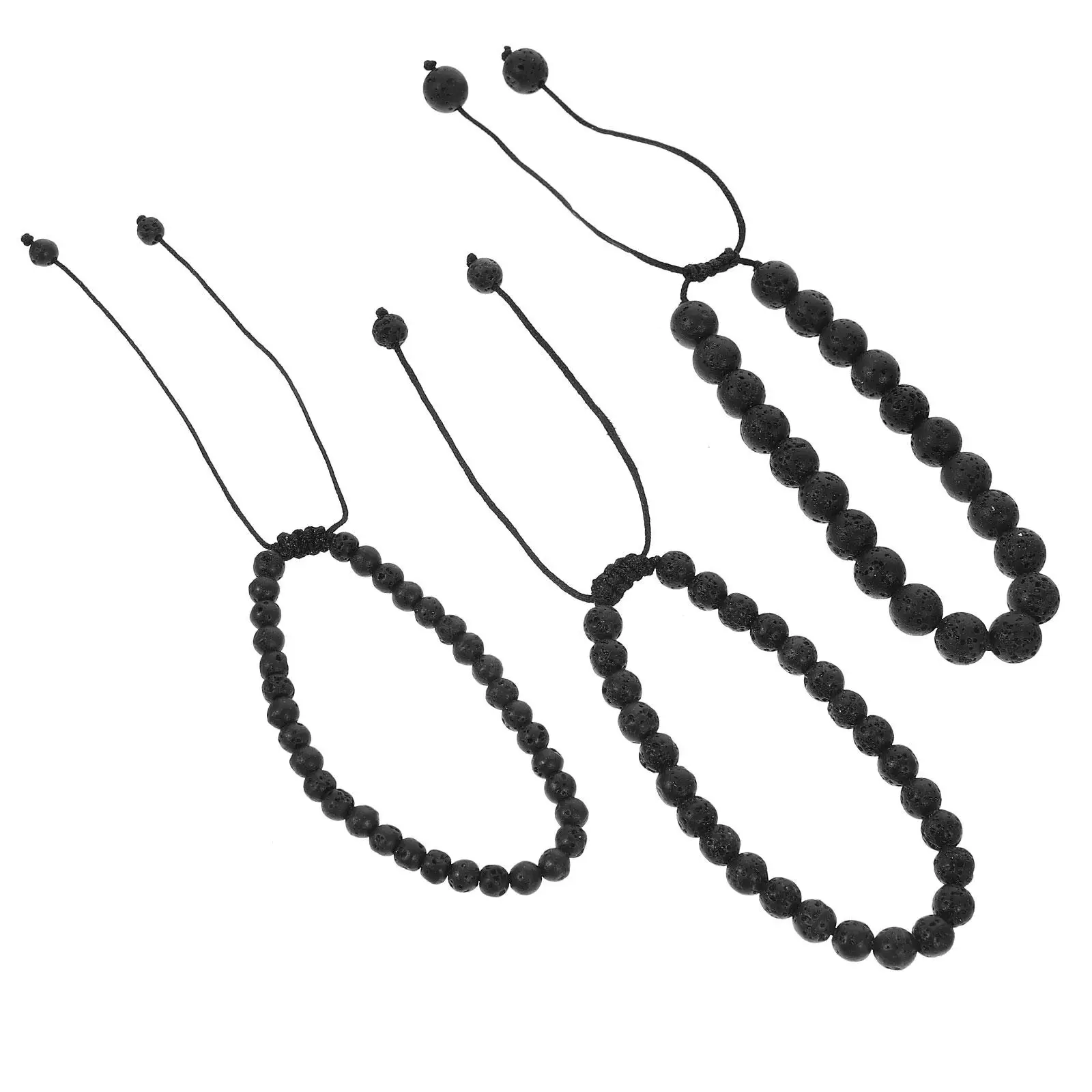 3 Pcs Bracelets For Men 6mm Beaded Bracelets 8mm White Braided Beaded Durable Natural Unisex Bracelet Unisex Gifts