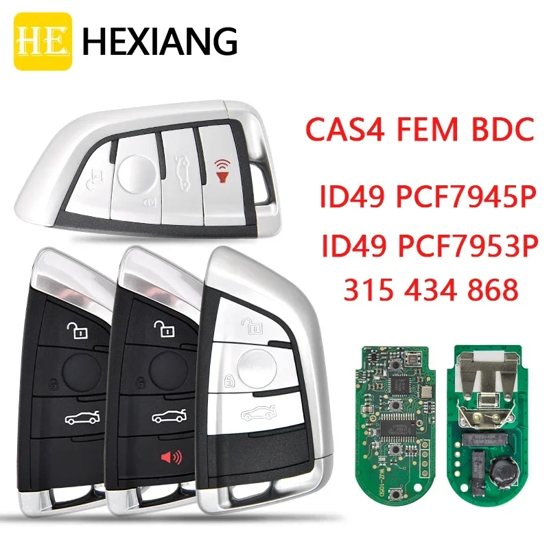 HE Xiang Remote Control Car Key For BMW F 5 7 X5 X6 2014 2015 2016 CAS4 CAS4+ FEM 315/434/868Mhz ID49 PCF7945 7953 Keyless Entry