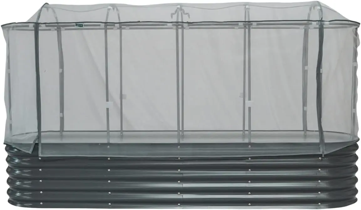 4' x 8' Garden Cover Netting System with 35% Shade for Plant Protection and Pest Control, Durable Frame Kit