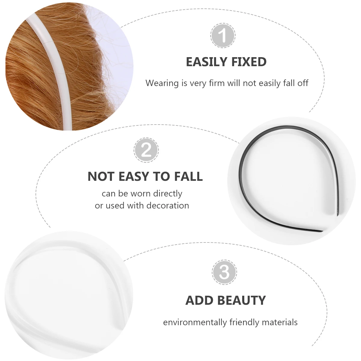 

20pcs Plastic Hairband Hard Black White For Long Hair Washing Exercise Mask Unisex Hair Accessories Headband For Women