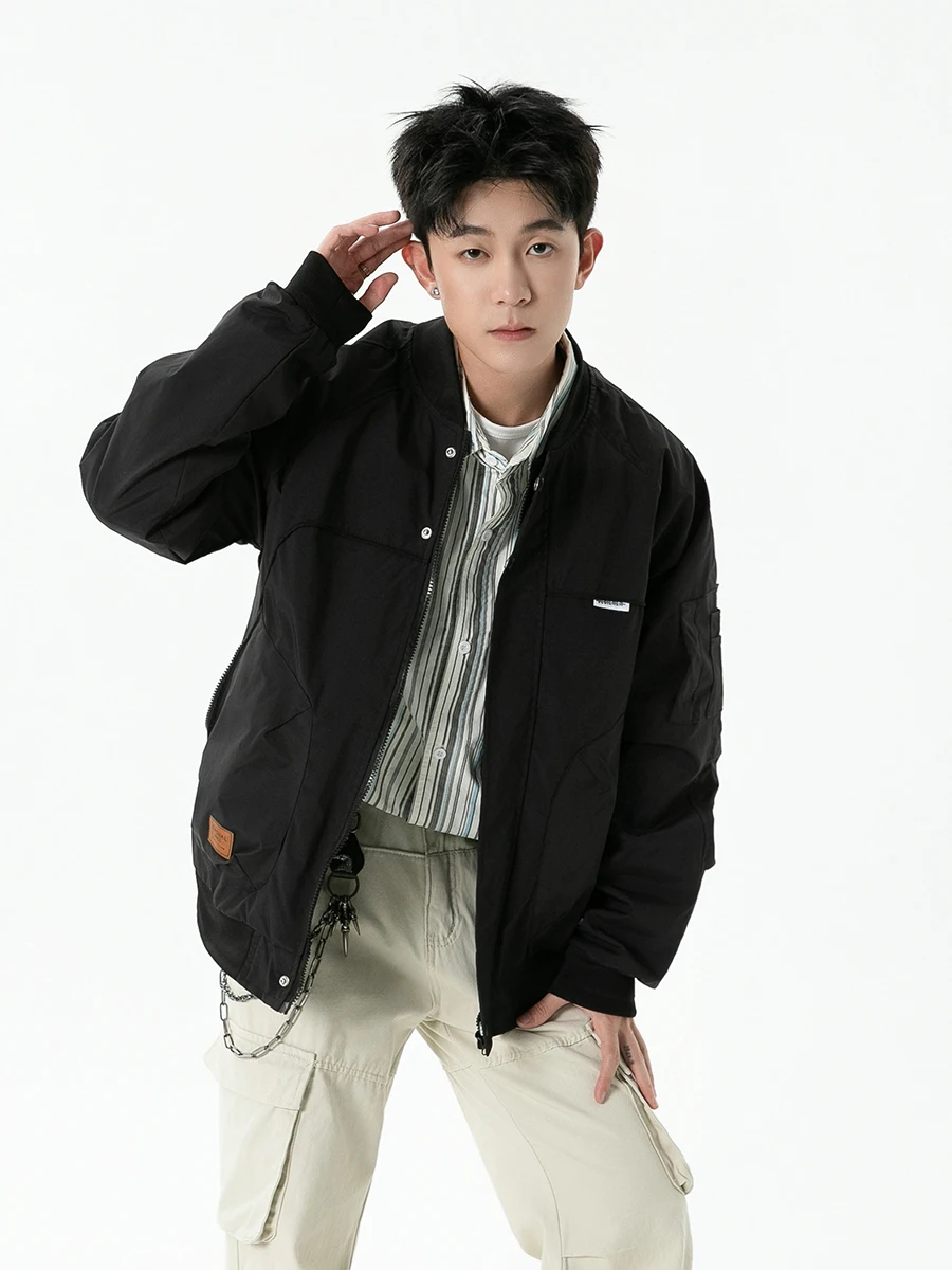 

Мужская бейсбольная куртка свободного кроя, повседневная, водонепроницаемая, рабочая, весенне-осенняя, модная, в американском ретро-стиле, с длинными рукавами