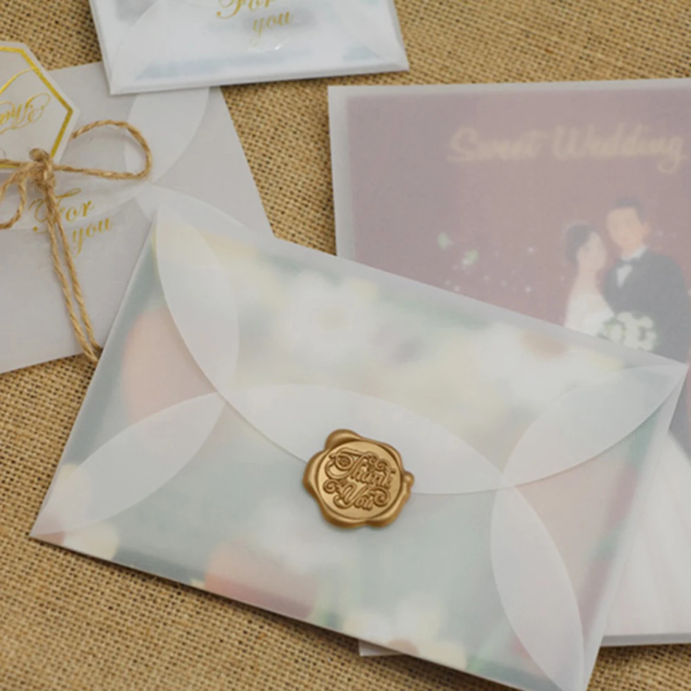 Invitation Wedding Postcard For Card Vintage White Sulfuric Acid Paper Envelopes For DIY Paper Envelopes Semi-transparent