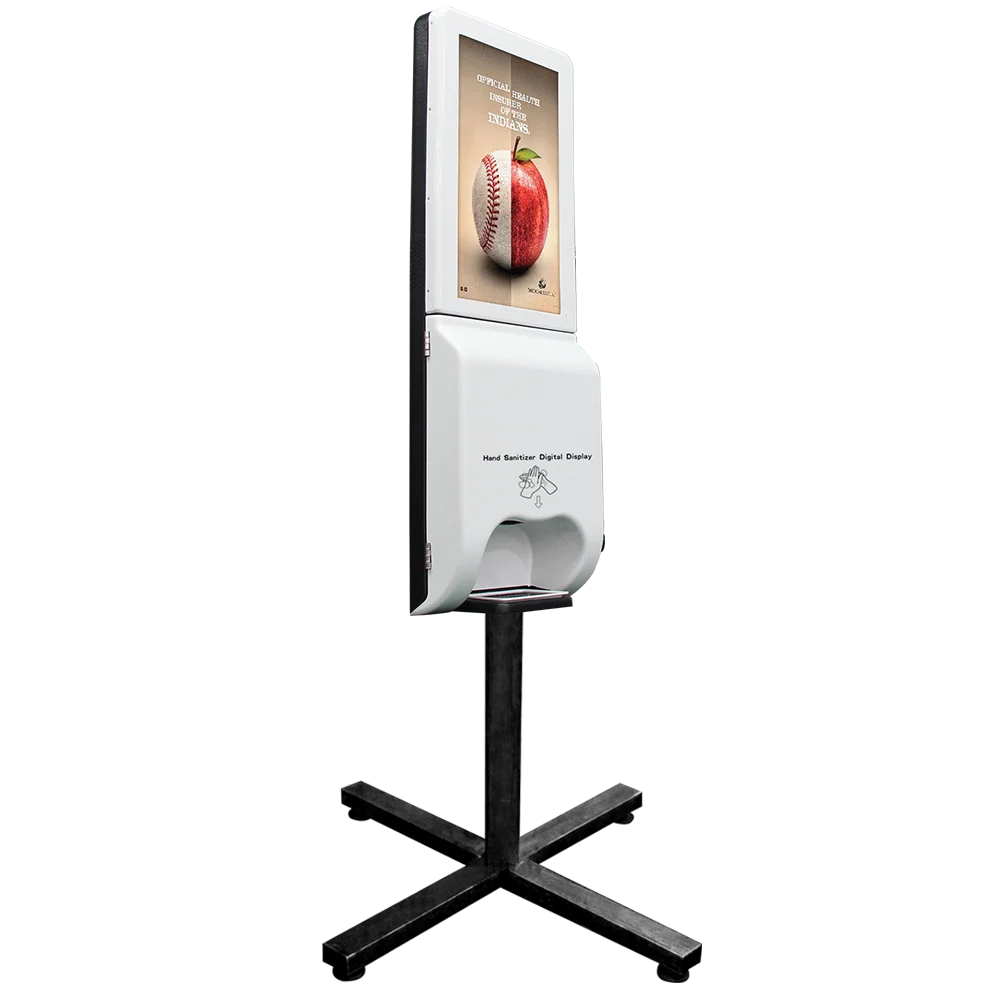 

21.5 Inch Floor Standing Advertising Kiosk 1920x1080 Hd Display Digital Signage With hand Sanitizer Spray Dispenser