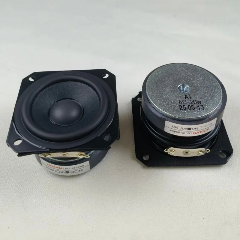 SOTAMIA 2Pcs 2.25 Inch Medium High Frequency Speaker 6 Ohm 20W Square Sound Blaster Echo Wall Speaker DIY Bluetooth Sound Box