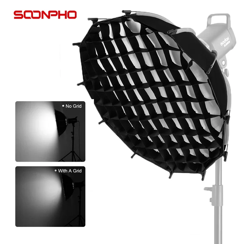 

SOONPHO 65cm 90cm 120cm Softbox Bowens Mount with Honeycomb Gird Diffusers Soft Box for Godox Photo Light Box LED Studio Lights