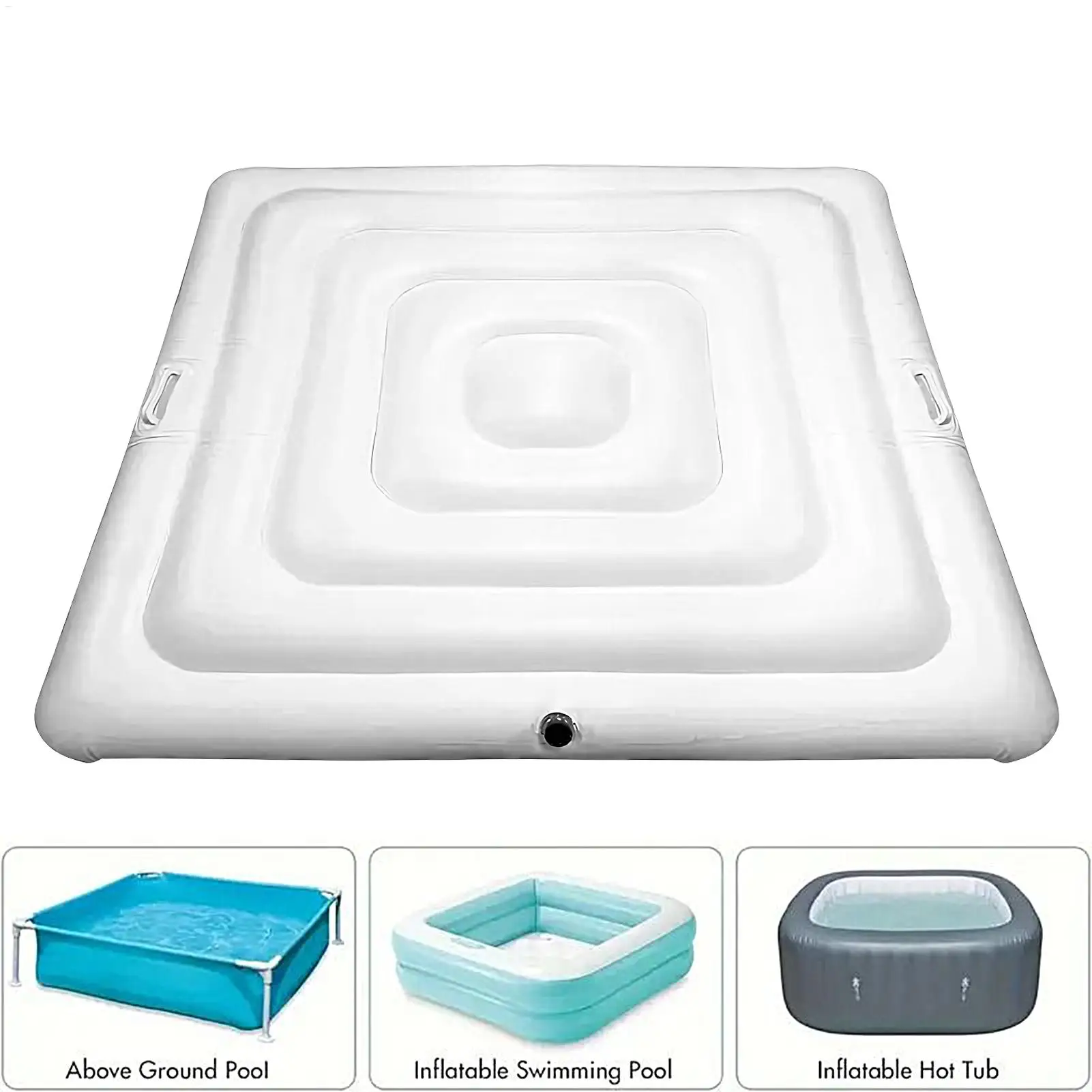 Energy Saving Round Hot Tub Lid Dustproof Rainproof Pool Hood Insulated Hot Tub Lid Inflatable Hot Tub Cover Bathtub Lid