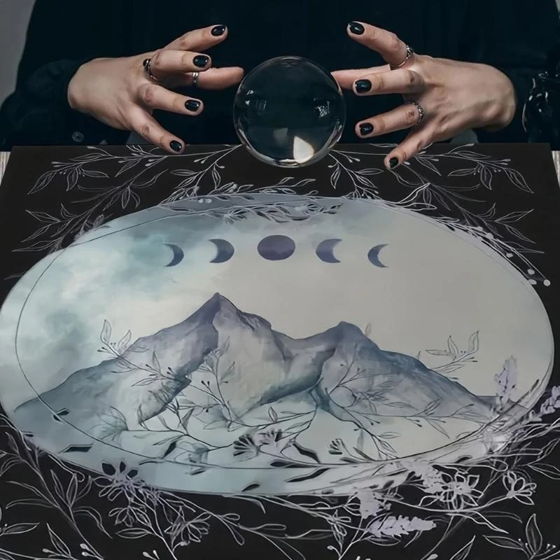 

Moon Mountain Tarot Card Tablecloth Altars Cloth Altars Cloth Divinations Card Table Cloth Tapestry Easy to Use