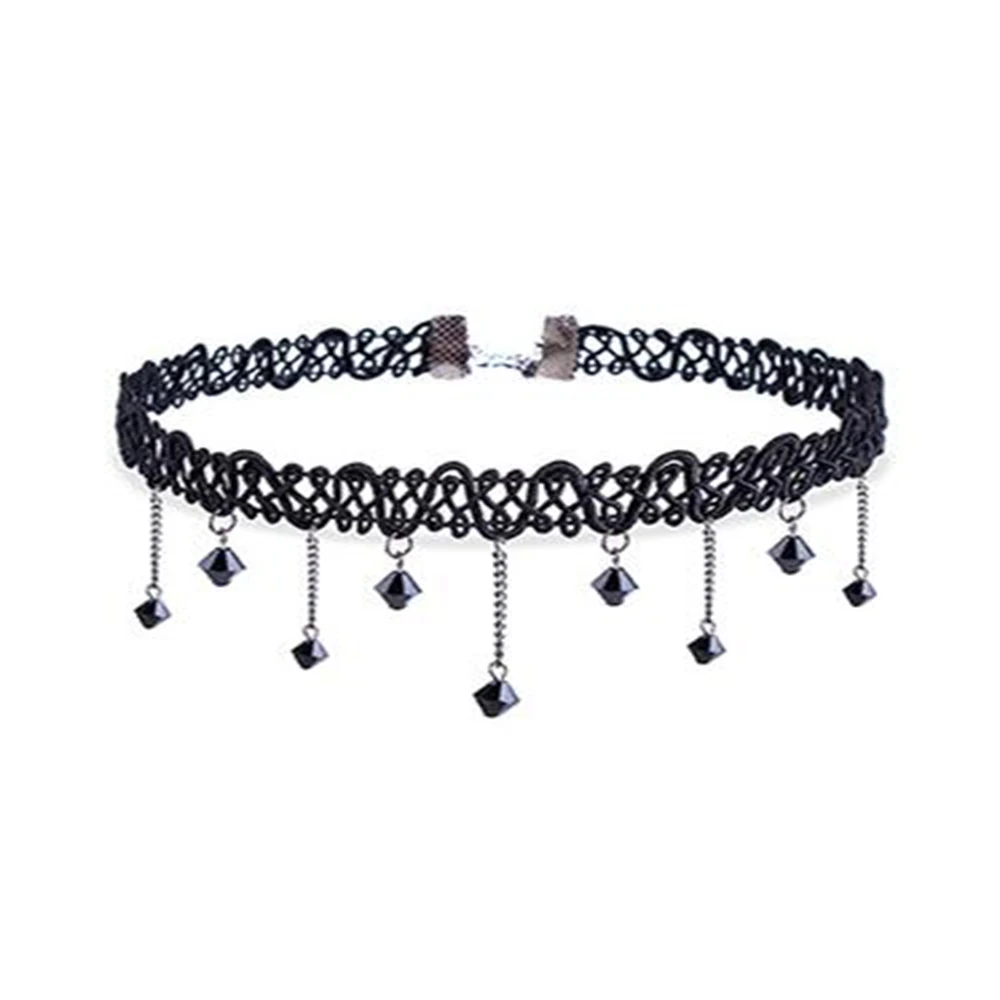 New Pop Hollow Black Leather Velvet Choker Necklace Layer Jewelry Goth Necklace for Women Choker Collarbones Necklace