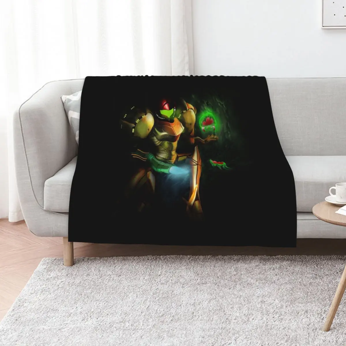 Metroid Hatchling Throw Blanket Bed covers blankets ands Sofas blankets and throws Flannel Fabric Flannels Blankets