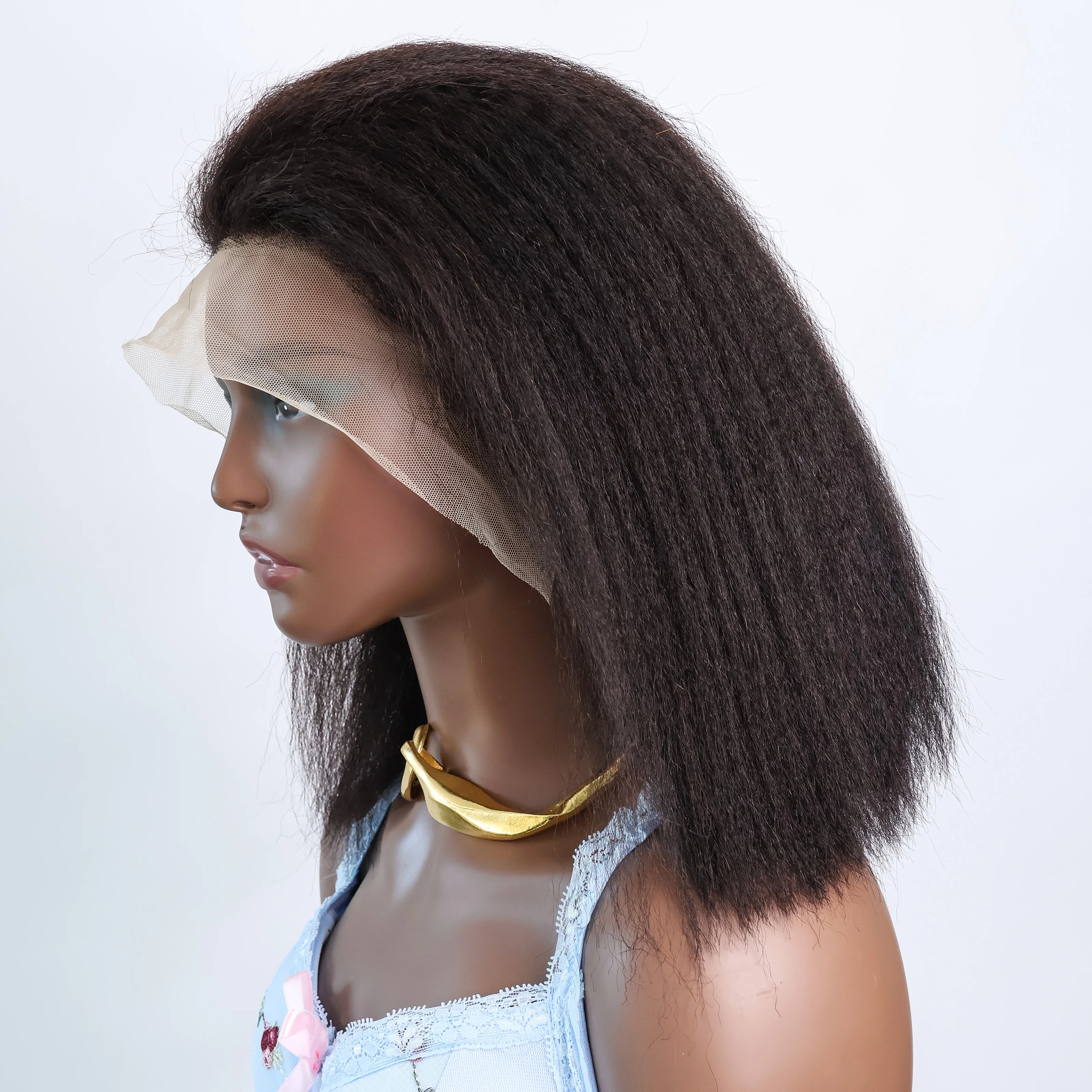 Yaki Straight 13x4 HD Lace Front Human Hair Wigs Kinky Straight Lace Frontal Wig 100% Human Hair 4C Edges Curly Human Hair Wigs - Image 3