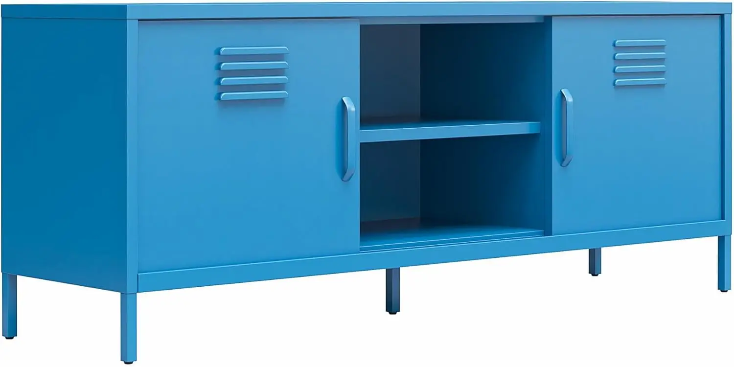 

Cache Metal Locker-Style TV Stand for TVs up to 65", Bright Blue