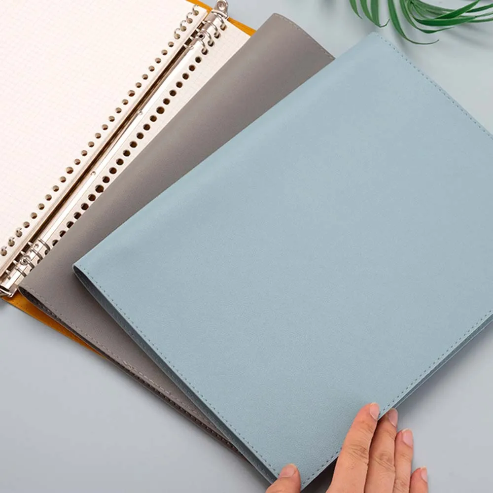A4 Ring Binder Soft PU Leather Cover 30 Holes A4 File Folder