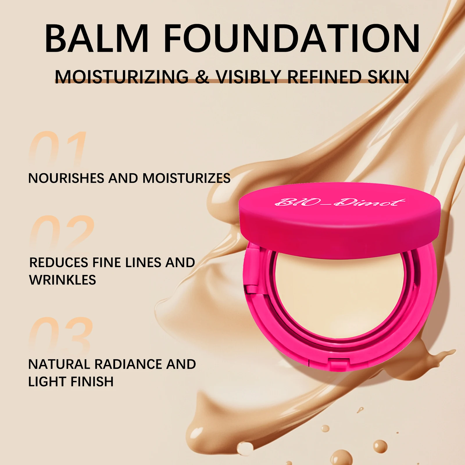 Base de bálsamo 20g, Control de aceite blanco marfil, acabado de maquillaje mate de larga duración, incluso el tono de la piel, aclara el color de la piel, Fair Sahde