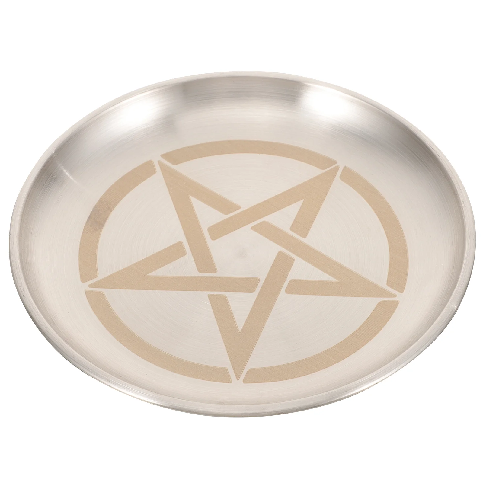 

Table Pentagram Decorative Candlestick Plate Brass Altar Tray Pentacle Decorating