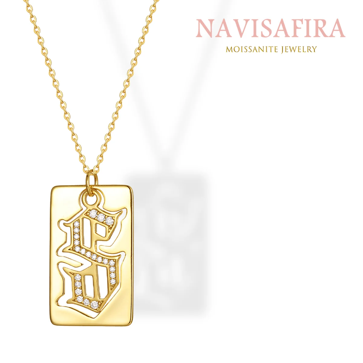 

S925 Gold-Plated Initial Pendant – Stylish Personalized Design with Diamond-Studded Letter for Daily and Special Occasions