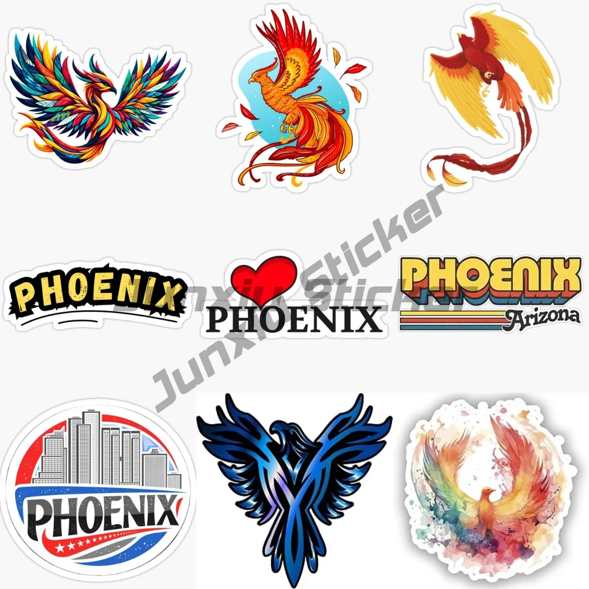 Phoenix Car Sticker Decor Windshield Bumper Motorcycle Helmet Vinyl Self-adhesive Decals