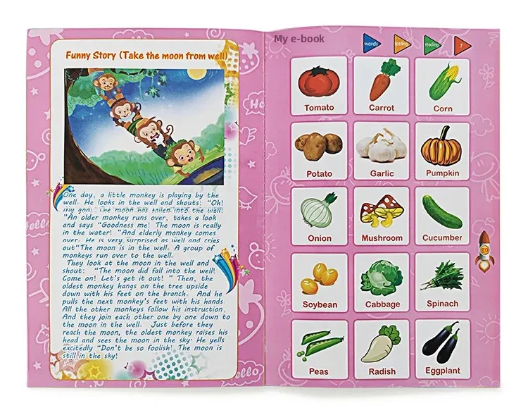 Juguete de lectura de puntos en inglés, juguetes educativos para edades tempranas para niños, multilibro electrónico para niños pequeños, aprendizaje de inglés, libro audible, regalos de cumpleaños