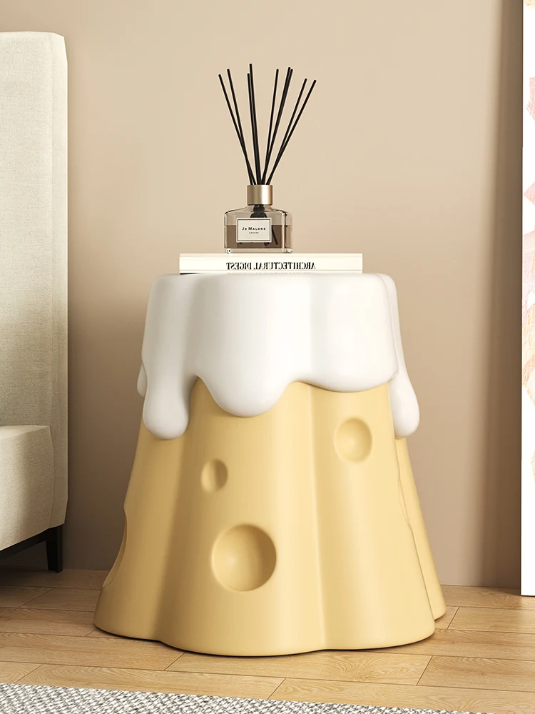 

Home Decor Creative Cheese Statue Tea Table Living Room Sofa Side Table Room Decor Bedroom Bedside Storage Rack Art Coffee Table