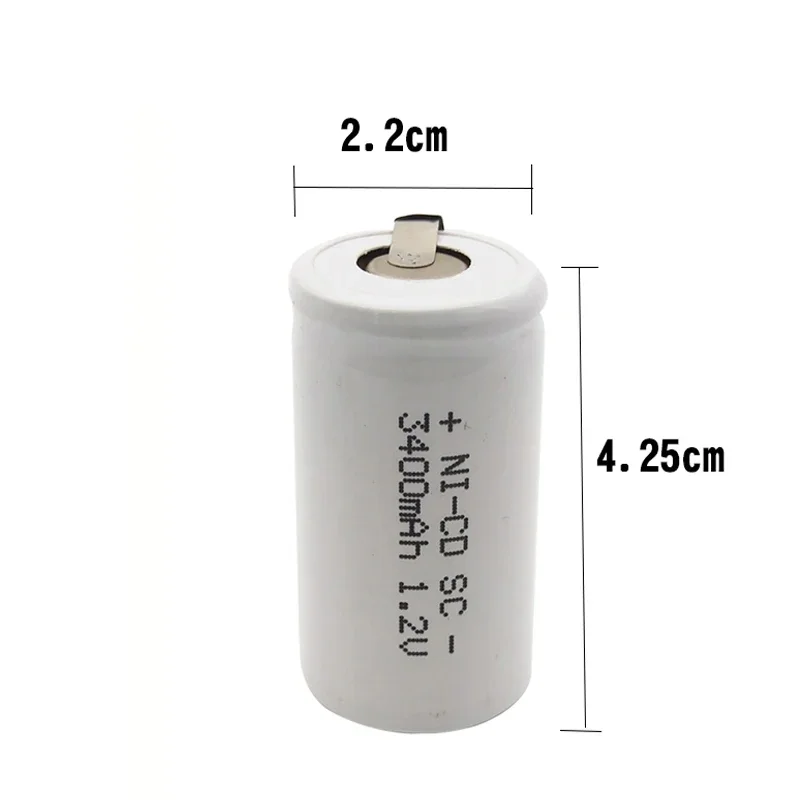 6/10/12/20PCS High Quality SC 1.2V 3400mAh Rechargeable Battery Sub C Batteries for Electric Drill Screwdriver