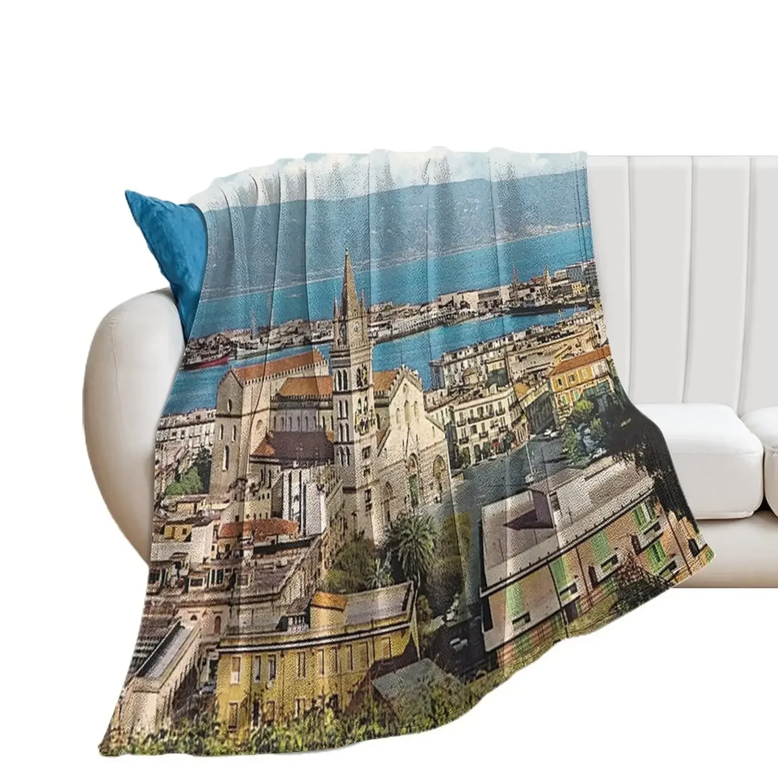 Portrait of Messina , City ??of the Strait Throw Blanket Custom valentine gift ideas Giant Sofa Blankets